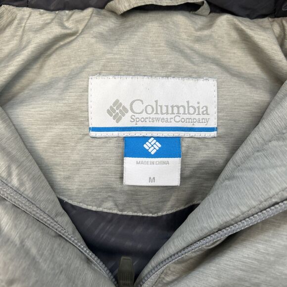 Columbia Omni Shield Puffer Jacket Womens Medium Hooded Down Faux Fur Gray Coat - Picture 3 of 13